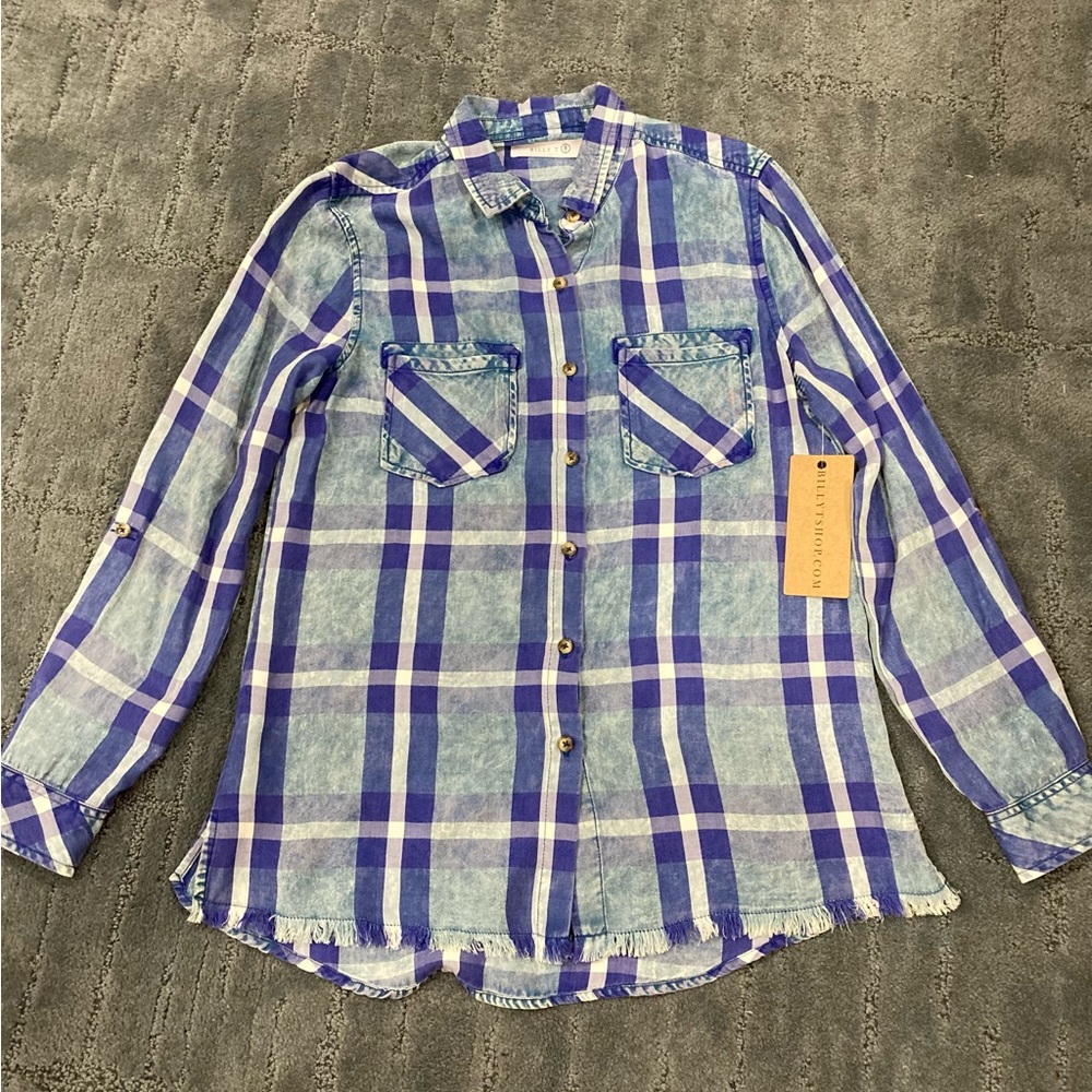 Billy T Denim Plaid Shirt